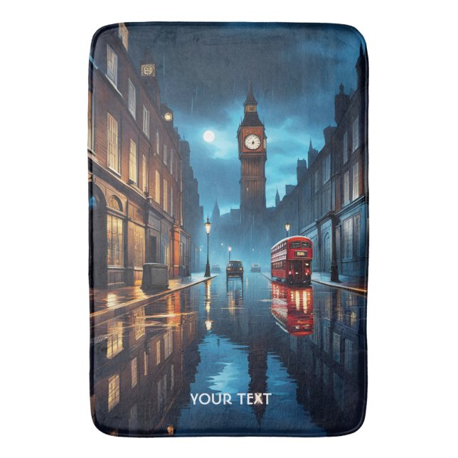 Fantasy Cute Evening London Rain Badrumsmatta (Framsidan (Vertikal))