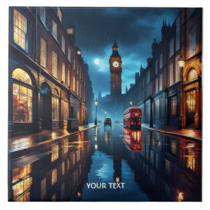 Fantasy Cute Evening London Rain Kakelplatta