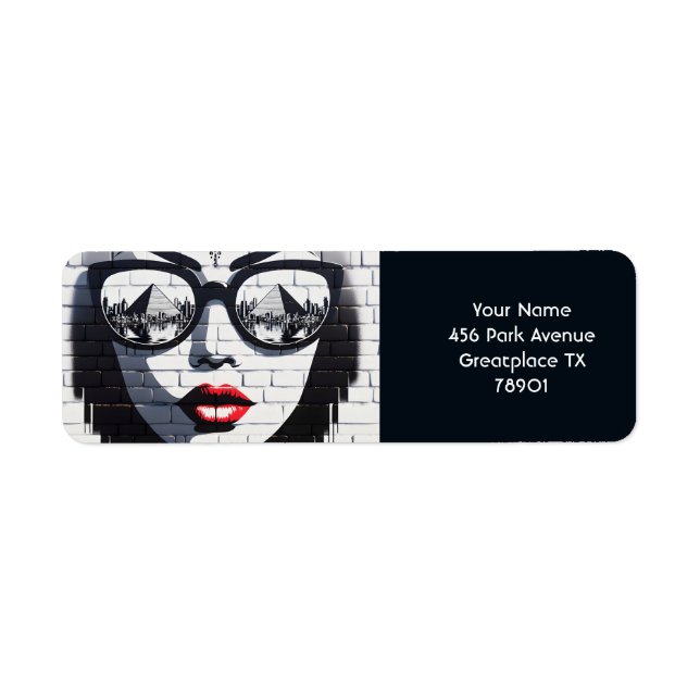 Fantasy Cute Face Wall Egypt  Returadress Etikett (Framsidan)