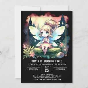 Fantasy Cute Fairy Birthday Inbjudningar