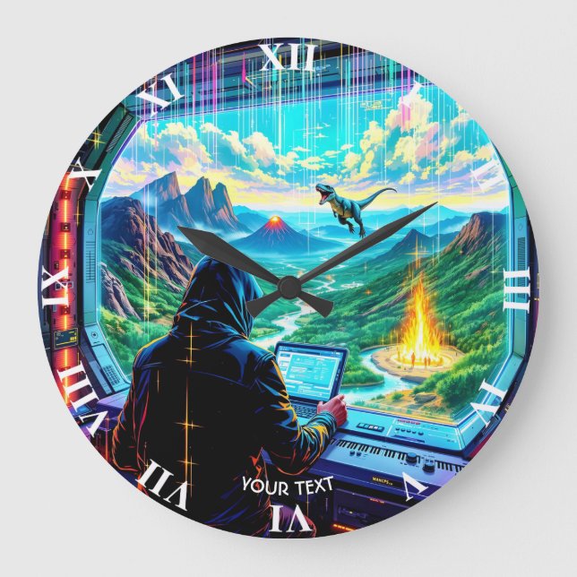 Fantasy Cute Fantastic Run Park Stor Klocka (Framsida)