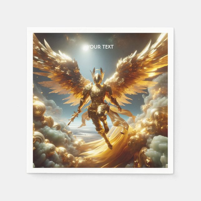 Fantasy Cute Fflygande Winged Warrior Pappersservett (Framsidan)