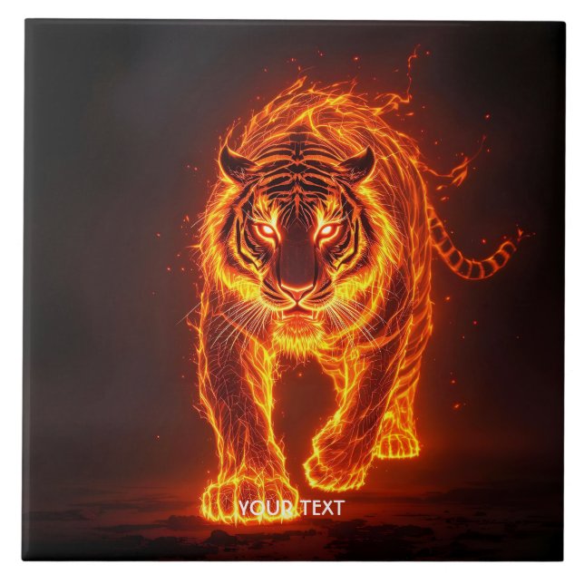Fantasy Cute Fire Big Tiger Kakelplatta (Framsidan)