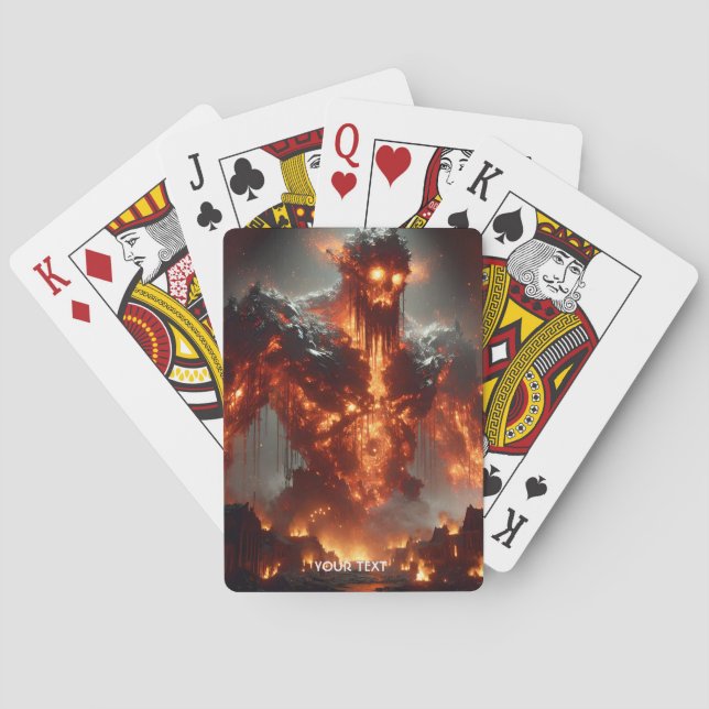 Fantasy Cute Fire Elemental Flames Casinokort (Baksidan)