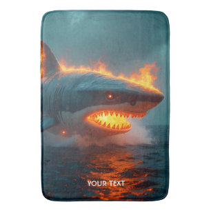 Fantasy Cute Fire Shark Sea Badrumsmatta