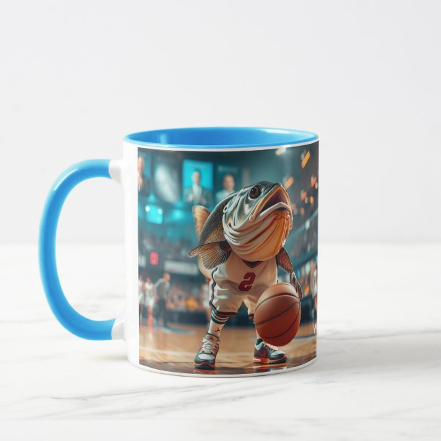 Fantasy Cute Fish Spela basket Mugg (Vänster)