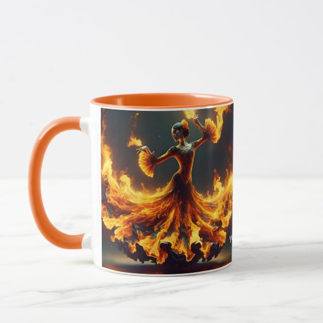 Fantasy Cute Flamenco Girl Dancing Mugg (Vänster)