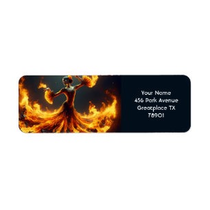 Fantasy Cute Flamenco Girl Dancing Returadress Etikett