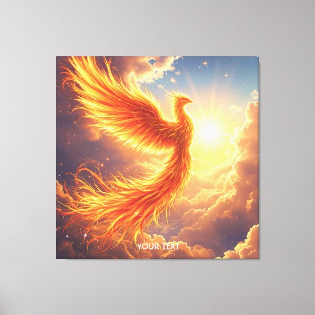 Fantasy Cute Flaming Phoenix Rises Canvastryck (Framsida)
