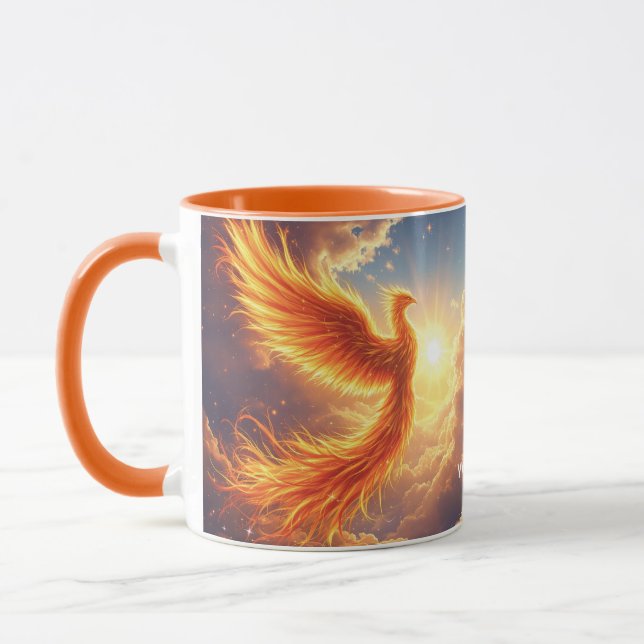 Fantasy Cute Flaming Phoenix Rises Mugg (Vänster)