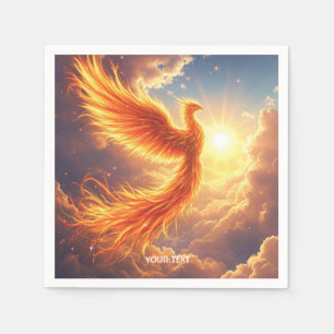 Fantasy Cute Flaming Phoenix Rises Pappersservett