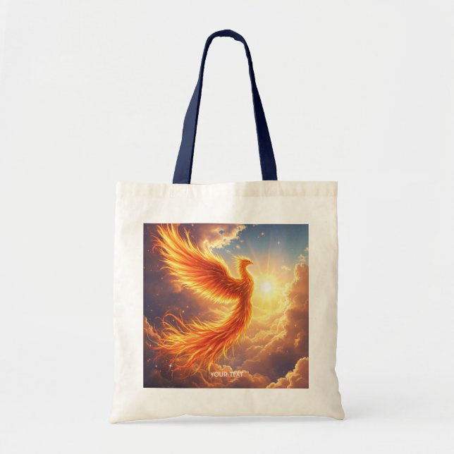Fantasy Cute Flaming Phoenix Rises Tygkasse (Framsidan)
