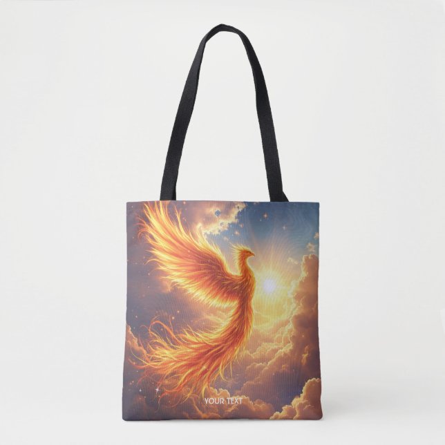 Fantasy Cute Flaming Phoenix Rises Tygkasse (Framsida)