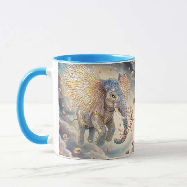 Fantasy Cute Flies Elephant Sakura Mugg (Vänster)