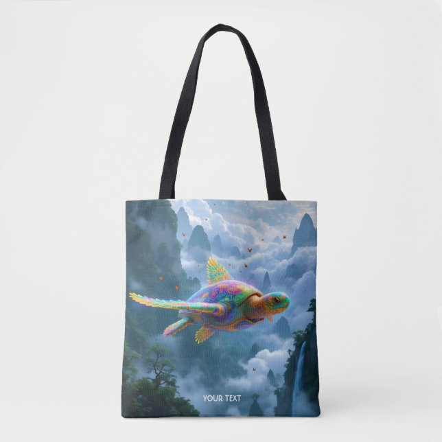 Fantasy Cute Flies Rainbow Turtle Tygkasse (Framsida)