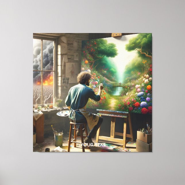 Fantasy Cute Flower Filled Garden Canvastryck (Framsida)