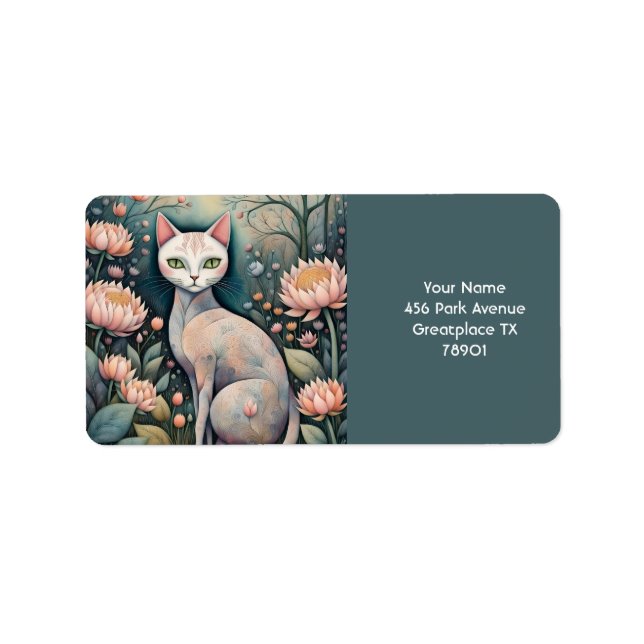 Fantasy Cute Flowers Forest Adressetikett (Framsidan)