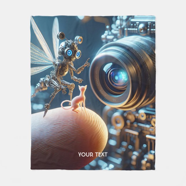 Fantasy Cute Fly Robot Finger Fleecefilt (Framsidan)