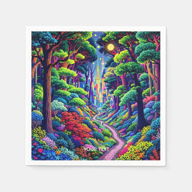 Fantasy Cute Forest and City Pappersservett (Framsidan)