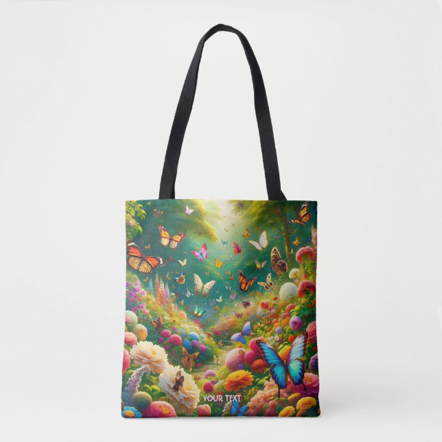 Fantasy Cute Forest Flowers Butterflies Tygkasse (Framsida)
