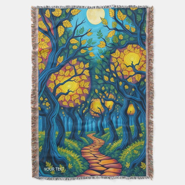 Fantasy Cute Forest Orange Road Filt (Framsidan Vertikal)