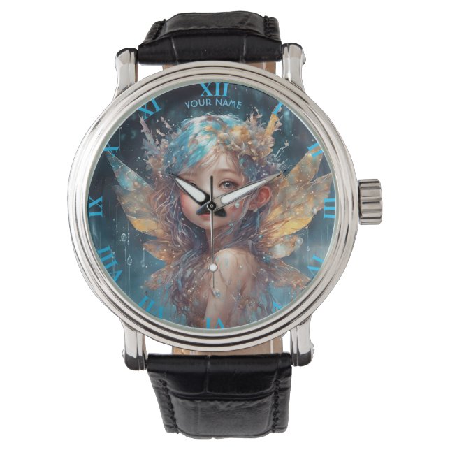 Fantasy Cute Forest Rainy Fairy Armbandsur (Framsida)