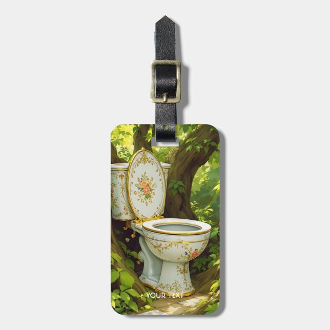 Fantasy Cute Forest White Surprise Bagagebricka (Vertikal Framsida)