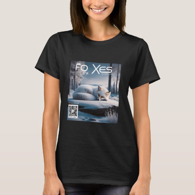 Fantasy Cute Fox Winter Magazine T Shirt (Framsida)