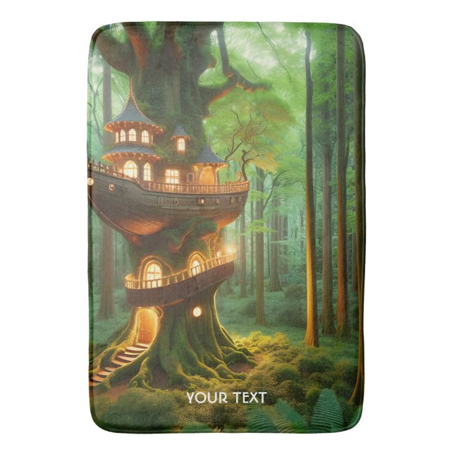 Fantasy Cute Frakt Träd Forest Badrumsmatta (Framsidan (Vertikal))