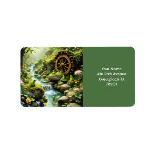 Fantasy Cute Frog Forest Adressetikett