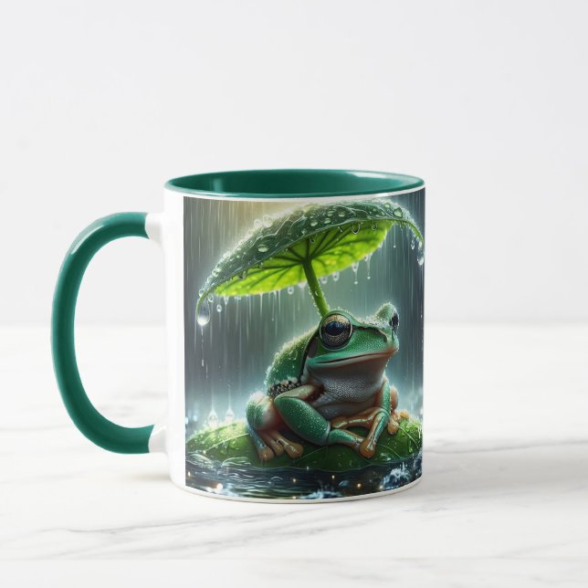 Fantasy Cute Frog Löv Umbrella Mugg (Vänster)
