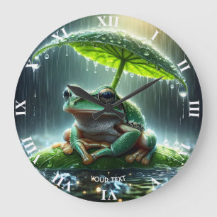 Fantasy Cute Frog Löv Umbrella Stor Klocka