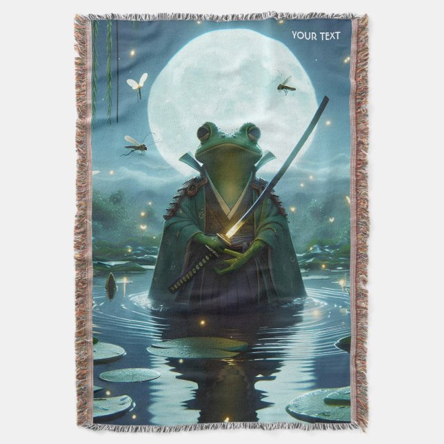 Fantasy Cute Frog Samurai Katana Filt (Framsidan Vertikal)