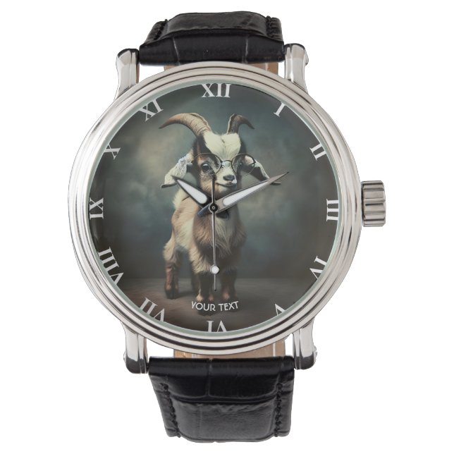Fantasy Cute Funny Baby Goat Armbandsur (Framsida)