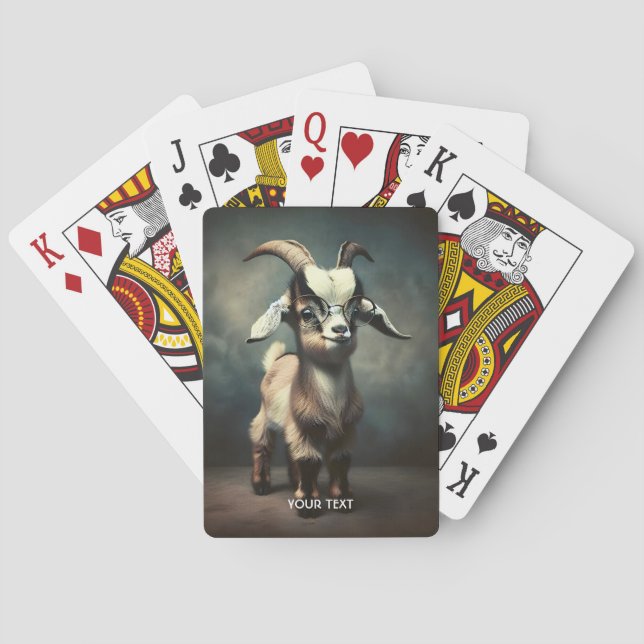 Fantasy Cute Funny Baby Goat Casinokort (Baksidan)