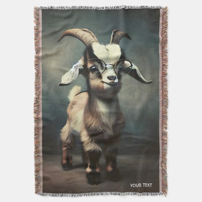 Fantasy Cute Funny Baby Goat Filt (Framsidan Vertikal)