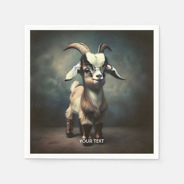 Fantasy Cute Funny Baby Goat Pappersservett (Framsidan)