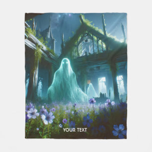 Fantasy Cute Ghost Old House Fleecefilt