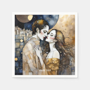 Fantasy Cute Girl Boy Night Pappersservett