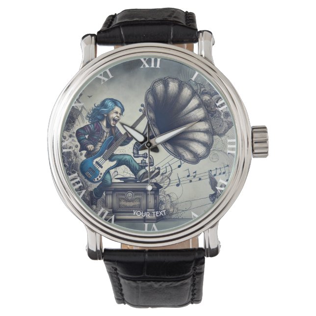 Fantasy Cute Girl Guitar Music Armbandsur (Framsida)