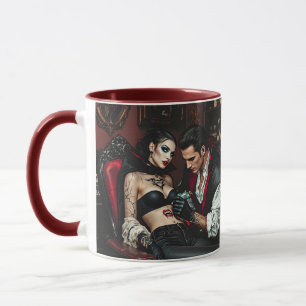 Fantasy Cute Girl Man Tattoo Mugg