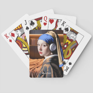 Fantasy Cute Girl Pearl-hörlurar Casinokort