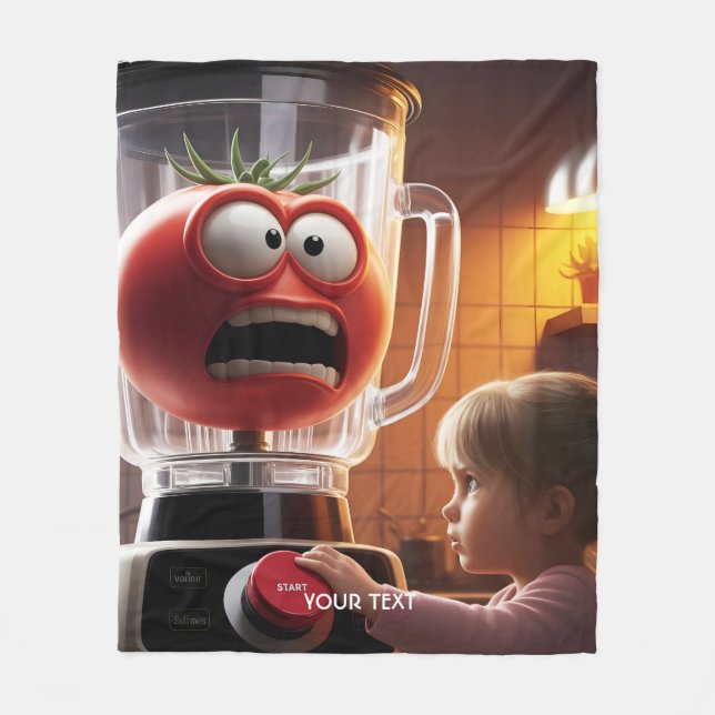 Fantasy Cute Girl Tomato Blender Fleecefilt (Framsidan)