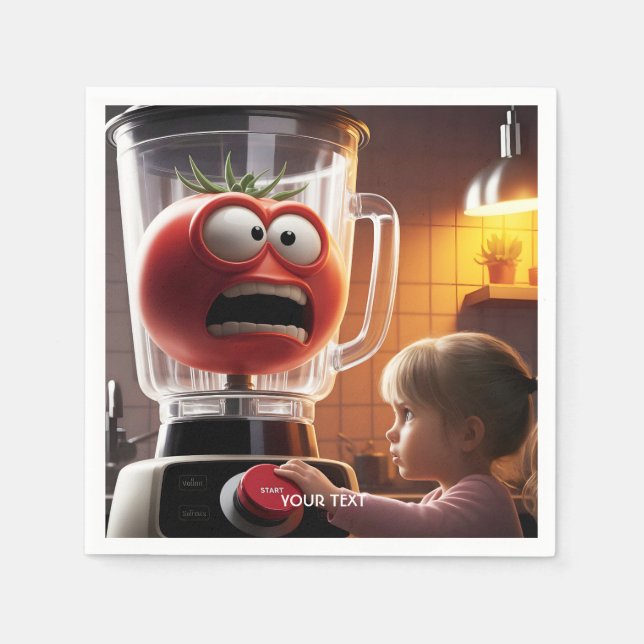 Fantasy Cute Girl Tomato Blender Pappersservett (Framsidan)