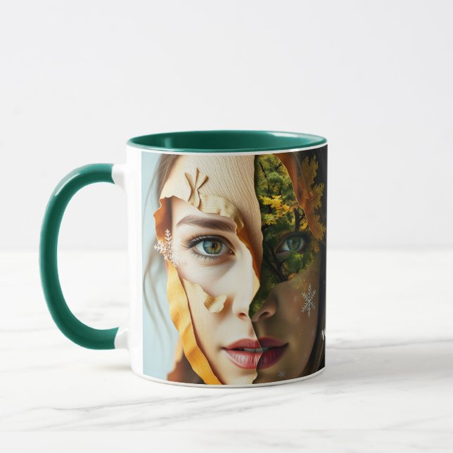 Fantasy Cute Girl Träd Landskap Mugg (Vänster)