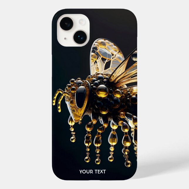 Fantasy Cute Glass Gult Black Bee (Baksida)