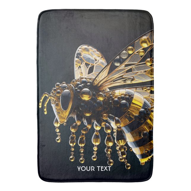 Fantasy Cute Glass Gult Black Bee Badrumsmatta (Framsidan (Vertikal))