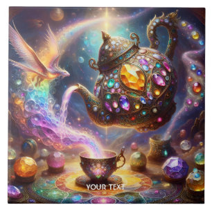 Fantasy Cute Glass Tea Kettle Kakelplatta