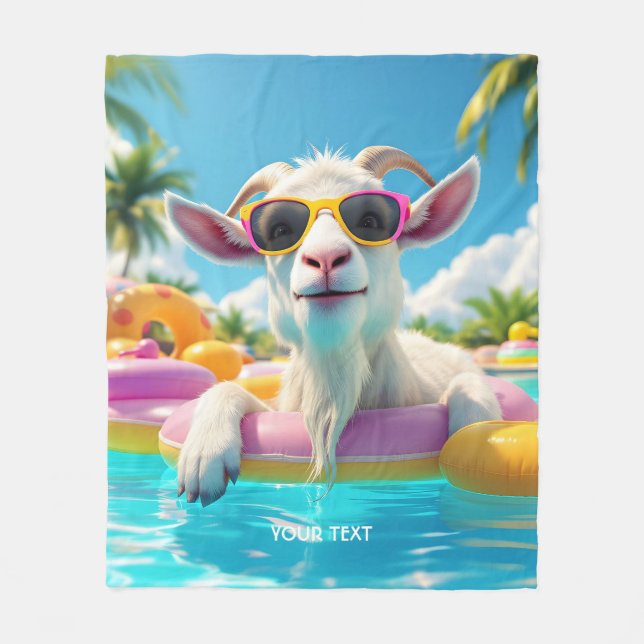 Fantasy Cute Goat Flyter Glass Fleecefilt (Framsidan)