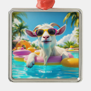 Fantasy Cute Goat Flyter Glass Julgransprydnad Metall